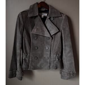 VTG Express Distressed Real Leather Moto Jacket 6 Brown Biker Baddie $198